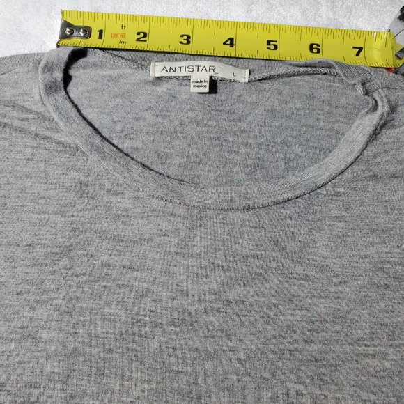 ANTISTAR Gray Side Ruching Crop Top, Large - Picture 5 of 9